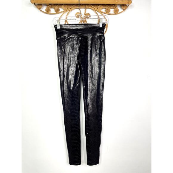 Spanx Croc embossed shine leggings S Brown - Picture 9 of 9